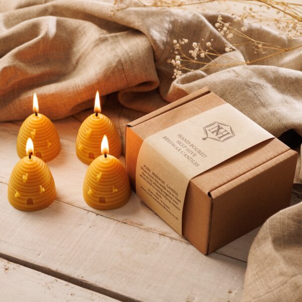 Skep Beehive Beeswax Candle | Gift Box of Beehive Beeswax Candles