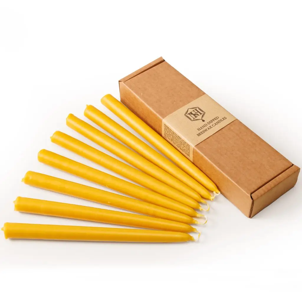 Beeswax Taper Dinner Candles | 4 Pairs dinner candles