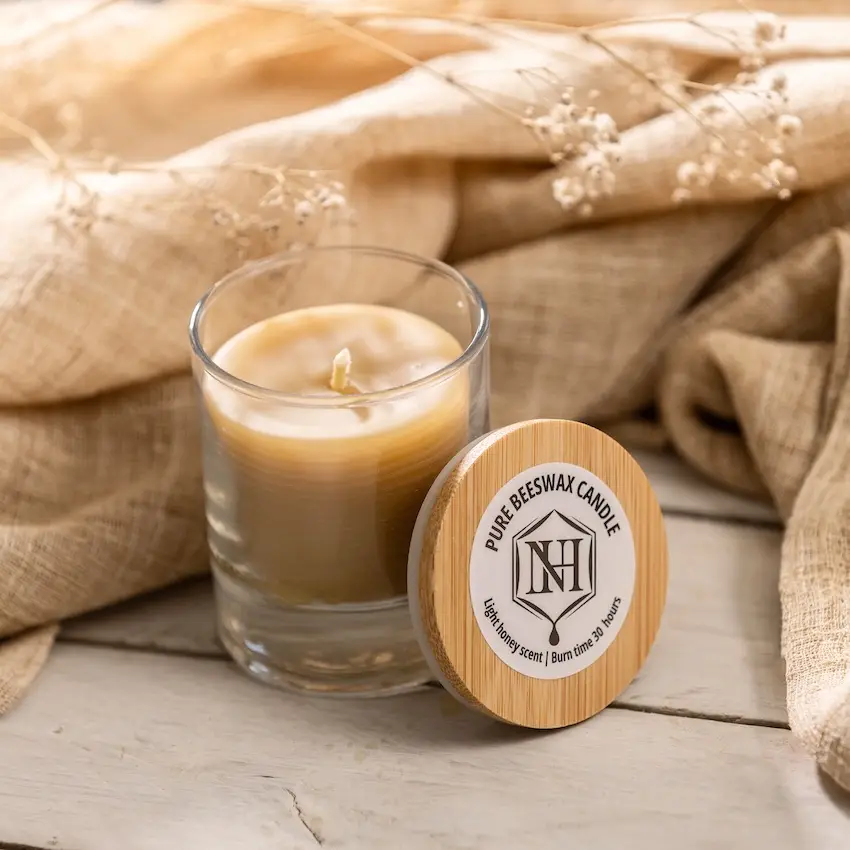 Glass Jar Candles | Candle For Gift Pure Beeswax Candle