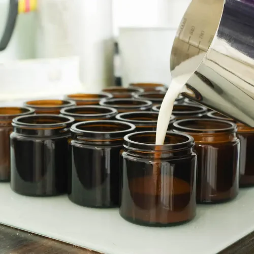 pouring hand cream for skin care